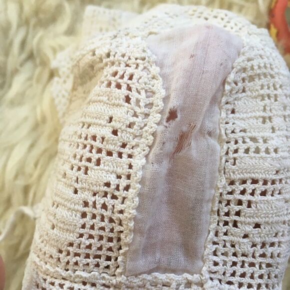 Antique Handmade Lace Christening Cap OS - Picture 6 of 11